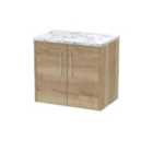 Hudson Reed Juno 600Mm Wall Hung 2-door Vanity & Laminate Worktop - Autumn Oak