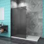 Aica Bathrooms 800X1900Mm Black Shower Enclosure Screen 8Mm Easy Clean Glass Walk In Wet Room Cubicle