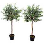 Greenbrokers Artificial Premium Quality Olive Tree 120Cm/4Ft(set Of 2)