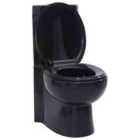 Vidaxl Wc Ceramic Toilet Bathroom Corner Toilet Black