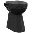 vidaXL High Rimless Toilet Soft Close 7cm Higher Ceramic Black
