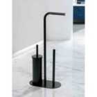 Showerdrape Aspen Black 3 in 1 Toilet Roll & Brush Combo