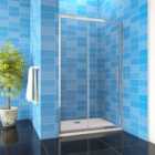 Aica Bathrooms 1100X1900Mm Shower Enclosure Walk In Sliding Door Cubicle 8Mm Nano Glass