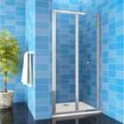 Aica Bathrooms 860X1850Mm Bifold Shower Enclosure Glass Screen Door
