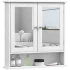 kleankin Wall Mounted Mirror Cabinet W/ Double Mirror Doors & Adjustable Shelf