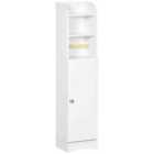 kleankin Freestanding Bathroom Storage Unit with Adjustable Shelf, White