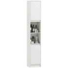 HOMCOM Narrow Bathroom Storage Cabinet with Open Compartment, White