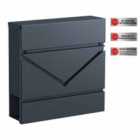 Songmicshome Letter Box, Mailbox With V-shaped Viewing Window, Anthracite Grey