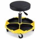Costway Garage Workshop Creeper Seat with Padded Seat and Tool Tray-Yellow