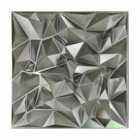 3D Pvc Wall Panel, Faceted Diamond Design, Silver, Size: 500X500X1Mm Pack Of 4