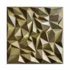 3D Pvc Wall Panel, Faceted Diamond Design, Gold, Size: 500X500X1Mm Pack Of 4