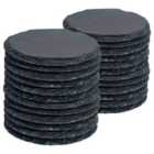 Argon Tableware Round Slate Coasters - 10cm - Pack of 24