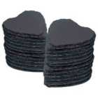 Argon Tableware Heart Slate Coasters - 10cm - Pack of 24