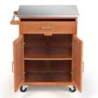 Costway Kitchen Cart with Stainless Steel Countertop and 3-Position Adjustable Shelf