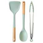 Nova Sage Green Silicone Head 3 Piece Kitchen Tool Set