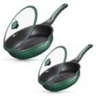 INTIGNIS Extra Deep Chef Frying Pan set with lid 30 cm & 28cm
