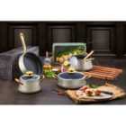 Rozi Dora Collection 7-Piece Non-Stick Granite Cookware Set (Cream Gold)