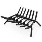 COSTWAY Outdoor Grill Fireplace Log Grate Holder with 7 Steel Bars-S