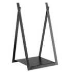 COSTWAY Firewood Log Rack with Solid Bottom Panel-Black