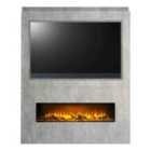 Acantha Nexus Pre-Built Concrete Effect Fully Inset Media Wall with TV Recess