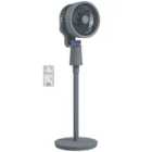 HOMCOM Pedestal Fan, Air Circulation Fan with Oscillating, Tilt, Grey