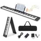 COSTWAY Foldable 88-Key Digital Piano for Beginners, Kids, Adults-Black