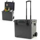 COSTWAY 40 L Ice Chest Hard Cooler with Wheels and Handle-Grey