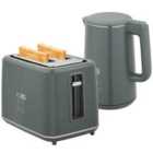 HOMCOM 1.5L 3000W Fast Boil Electric Kettle and 2 Slice Toaster Set, Grey