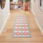 Victoria H1184 Grey/Orange Washable Rug 61 x 230cm