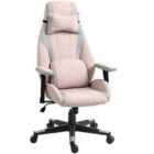 HOMCOM Gamer Computer Chair, Gaming Chair with Swivel Wheels, Pale Pink
