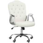 Vinsetto Home Office Chair with Adjustable Height Tilt Function Cream White