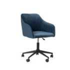 Beliani Velvet Desk Chair Teal Blue Venice