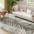 HOMCOM Easy-Cleaning Machine Washable Rug for Patio, Garden, Grey