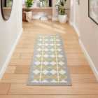 Victoria H1184 Grey/Yellow Washable Rug 76 x 150cm