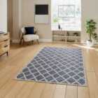 Coral H1063 Blue Modern Washable Rug 122 x 170cm