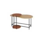 Decortie Nesting Table With 2-piece 65X102.5X53.8Cm Particleboard Oak, Cinnamon