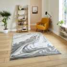 Tidal Tl841 Silver Modern Abstract Rug 80 x 150cm
