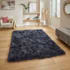 Polar Plush Navy Soft Shaggy Rug 60 x 120cm