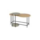 Decortie Nesting Table With 2-piece 65X102.5X53.8Cm Particleboard Oak, Ash Green
