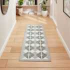 Victoria H1184 Grey/Green Washable Rug 61 x 170cm