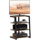 HOMCOM HiFi Rack Stand w/ 4-Tier Record Player Stand, Rustic Brown