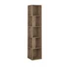 Decortie Corner Bookshelf Unit 31.4X158.9Cm Wall-mounted Bookcase, Particleboard, Dark Oak Effect