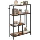 HOMCOM Industrial Bookshelf Bookcase w/ Open Shelves for Study Rustic Brown