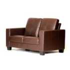 Leigh Bonded and Faux Leather 2 Seater Sofa Brown