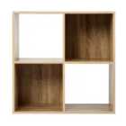 Home Garden Direct Jane - 2X2 Bookcase - Cube Storage Boxes (oak)