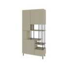 Decortie Bookcase Shelving Unit 34X84X175Cm Wall-mounted, Particleboard, Ash Green
