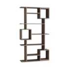Decortie Bookcase Shelving Unit 25X92X173Cm Wall-mounted Particleboard, Mocha Grey