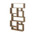 Decortie Bookcase Shelving Unit 25.5X96X168.5Cm Wall-mounted, Particleboard, Dark Oak Effect