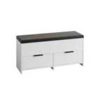 Decortie Shoe Bench Storage 34X106X50Cm Particleboard White