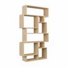 Decortie Bookcase Shelving Unit 25.5X96X168.5Cm Wall-mounted, Particleboard, Oak
